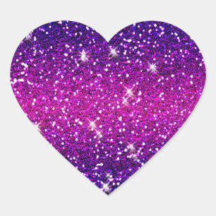 Sticker Cœur Parties scintillant Étincelles Purple Pink Texture