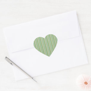 Sticker Cœur Parties scintillant Green Stripes