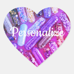 Sticker Cœur Parties scintillant infirmière regarder médicament