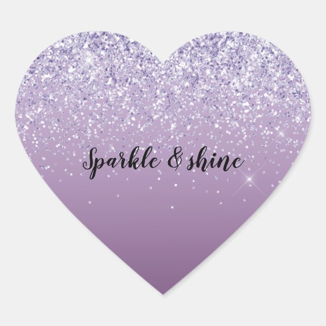 Sticker Cœur Parties scintillant Ombre violet (Devant)