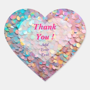 Sticker Cœur Parties scintillant Opal Holographie Collection mo
