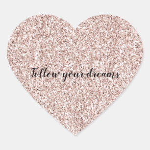 Sticker Cœur Parties scintillant rose brillante