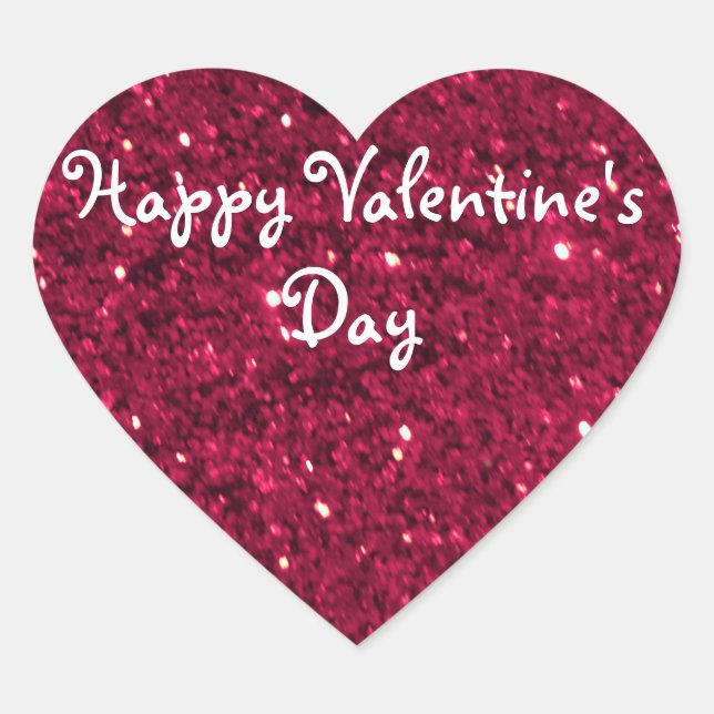 Sticker Cœur Parties scintillant rouge Valentine (Devant)