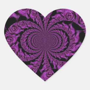 Sticker Cœur Passion violette : Royal Romance Roses