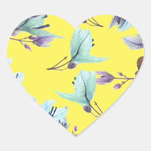Sticker Cœur Pastel Colors Bougainvilliers Fleurs