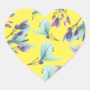 Sticker Cœur Pastel Colors Bougainvilliers Fleurs