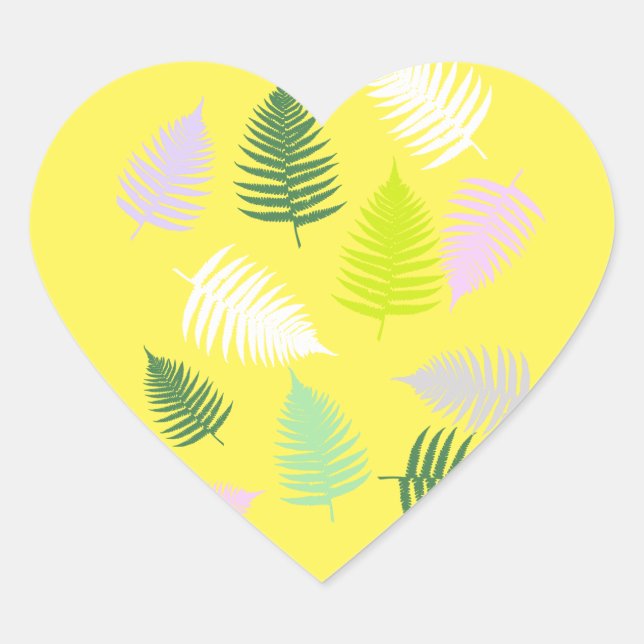 Sticker Cœur Pastel Colors Lucky Fern (Devant)