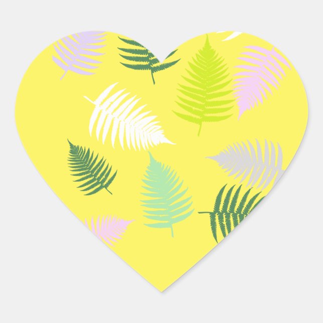 Sticker Cœur Pastel Colors Lucky Fern (Devant)
