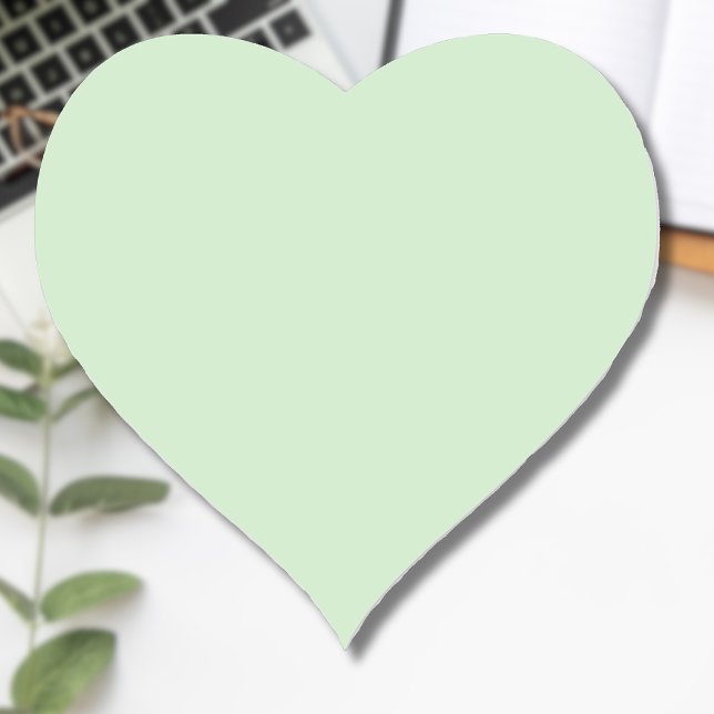 Sticker Cœur Pastel Pistachio couleur solide | Classique | Élég (Créateur téléchargé)