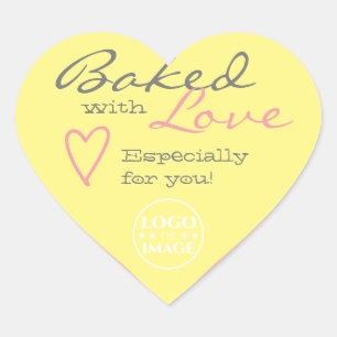 Sticker Cœur Pastel Yellow Pink Simple Made Loisir Coeur Logo