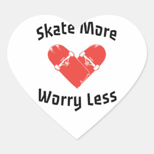 Sticker Cœur Patinage Plus Inquiète Moins - Patinage Drôle