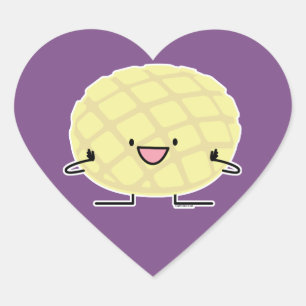 Sticker Cœur Pâtisserie au melon Pan Japonais concha
