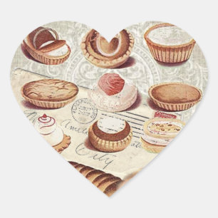 Sticker Cœur pâtisserie pâtisserie pâtisserie française dessert