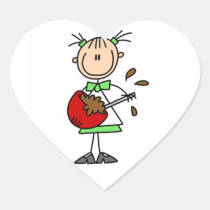 Sticker Cœur Pâtissier en bonhomme allumette mélangeant la pâte