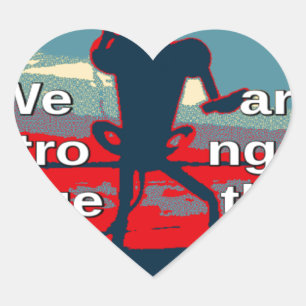 Sticker Cœur Patriotique responsabiliser USA Change, unir plus 