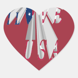 Sticker Cœur Patriotisme Ascendant : Art de Perspective I Love