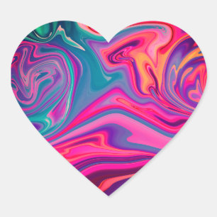 Sticker Cœur Patters bleus bleus Green Abstract