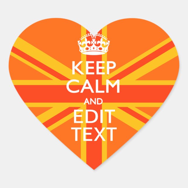 Sticker Cœur Pavillon britannique Orange Union Jack (Devant)