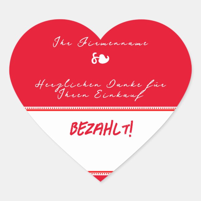 Sticker Cœur Payé | Etiquette Marché des puces Vente Helferlin (Devant)