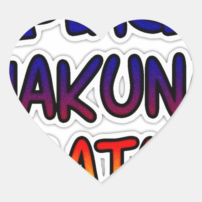 Sticker Cœur Peace Hakuna Matata Gradient Art (Devant)