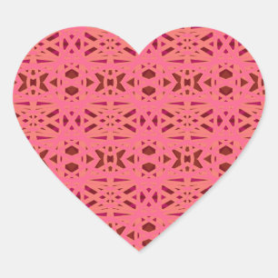 Sticker Cœur Peach Brown Art Déco Saint Valentin Cadeau Amusant