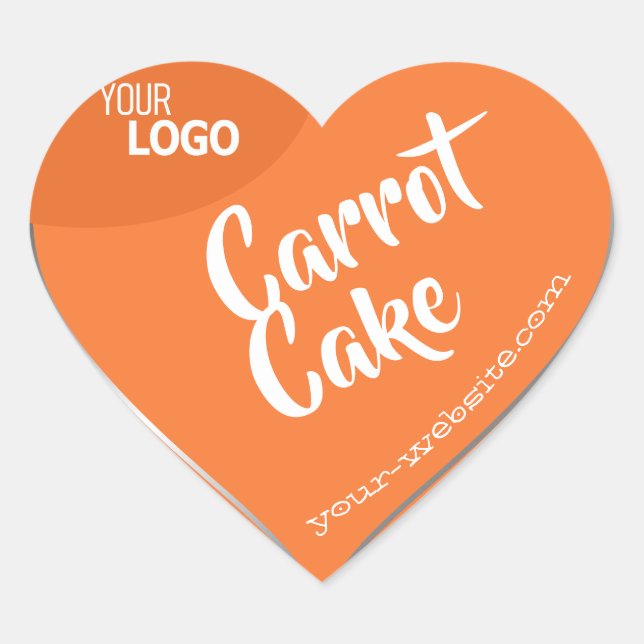 Sticker Cœur Peach Orange Silver Frame Logo Modèle Baking (Devant)