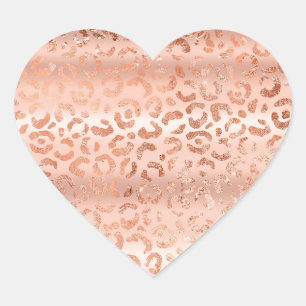 Sticker Cœur Peach Rose Leopard