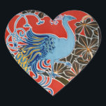 Sticker Cœur Peacock Art Nouveau Vivif<br><div class="desc">Peacock Art Nouveau Vivif</div>