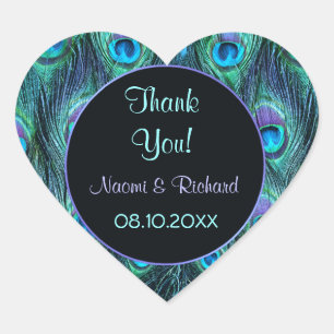 Sticker Cœur Peacock Feather Drama -Merci Seal - Personnaliser