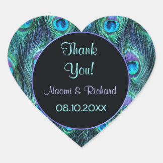 Sticker Cœur Peacock Feather Drama -Merci Seal - Personnaliser