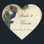 Sticker Cœur Peacock & Feathers Formal Wedding Favor Seals Tags<br><div class="desc">PALETTE DE COULEUR : tan, bleu royal crème, vert et rouille. DESIGN : Ces autocollants peuvent être utilisés à de nombreuses fins pour rendre votre célébration mariage extra spécial pour très peu de coût. Utilisez-les comme toppers de cupcake pour les douches nuptiales (utilisez simplement un carton légèrement plus grand que...</div>