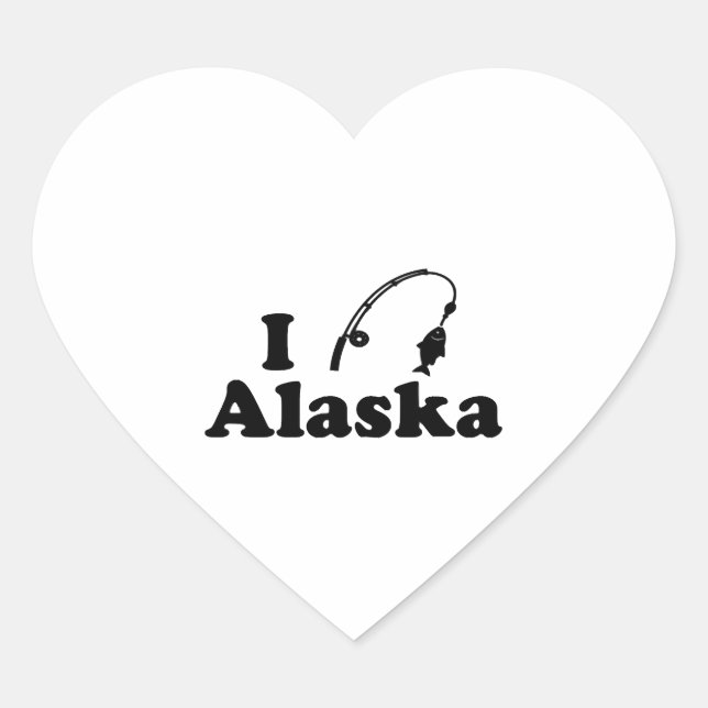 Sticker Cœur pêche de l'alaska (Devant)