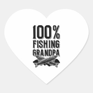 Sticker Cœur Pêche grand-père