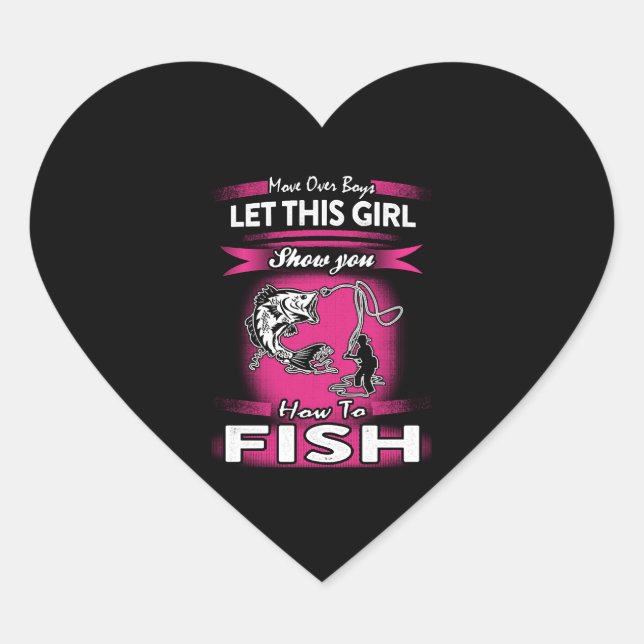 Sticker Cœur Pêche - Laissez cette fille vous montrer comment p (Devant)