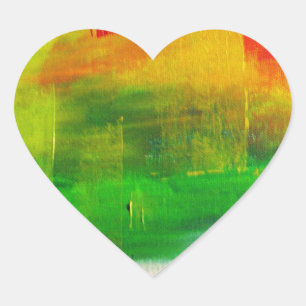 Sticker Cœur Peinture Abstraite