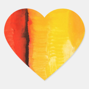 Sticker Cœur Peinture Abstraite rouge moderne