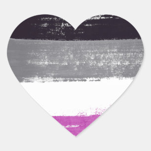 Sticker Cœur Peinture de fierté asexuée