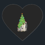 Sticker Cœur Penguin Family Christmas<br><div class="desc">Penguin Family Christmas</div>