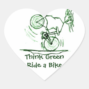 Sticker Cœur Pensez Green Ride a Bike