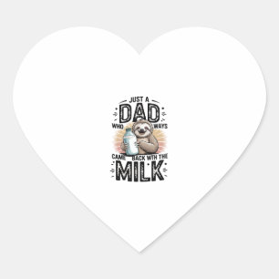 Sticker Cœur père et fils avec le lait paresseux design graphiq