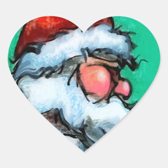 Sticker Cœur Père Noël (Devant)