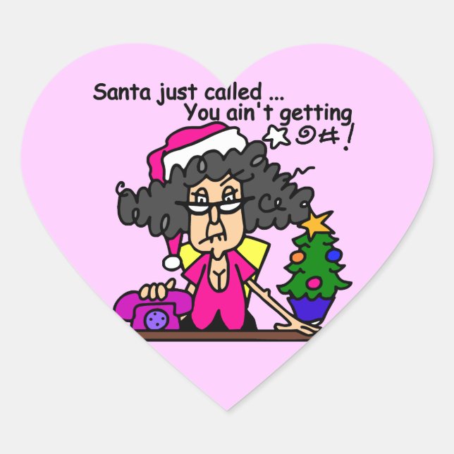 Sticker Cœur Père Noël appelée (Devant)