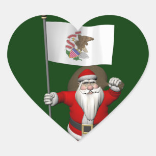 Sticker Cœur Père Noël Avec Encens De L'Illinois