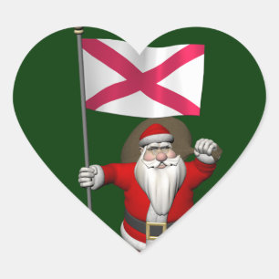 Sticker Cœur Père Noël avec l'enseigne de l'Irlande du Nord