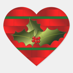 Sticker Cœur Père Noël de briques et d'autocollants