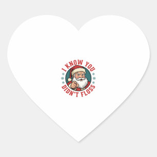 Sticker Cœur Père Noël drôle n'a pas utilisé de fil dentaire De
