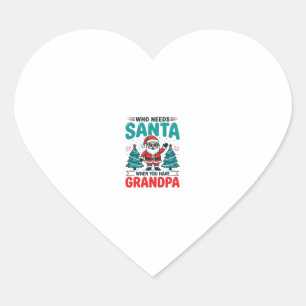 Sticker Cœur Père Noël Grand-père Famille