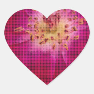 Sticker Cœur Perfection pétale : À damiers Rose Art Motif pétal