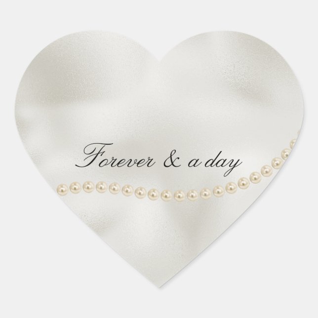 Sticker Cœur Perles Blanc Luxe (Devant)