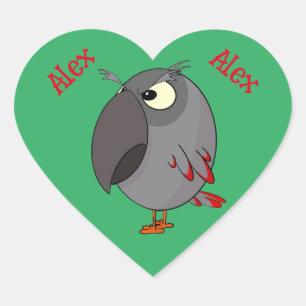 Sticker Cœur Perroquet gris d'Afrique